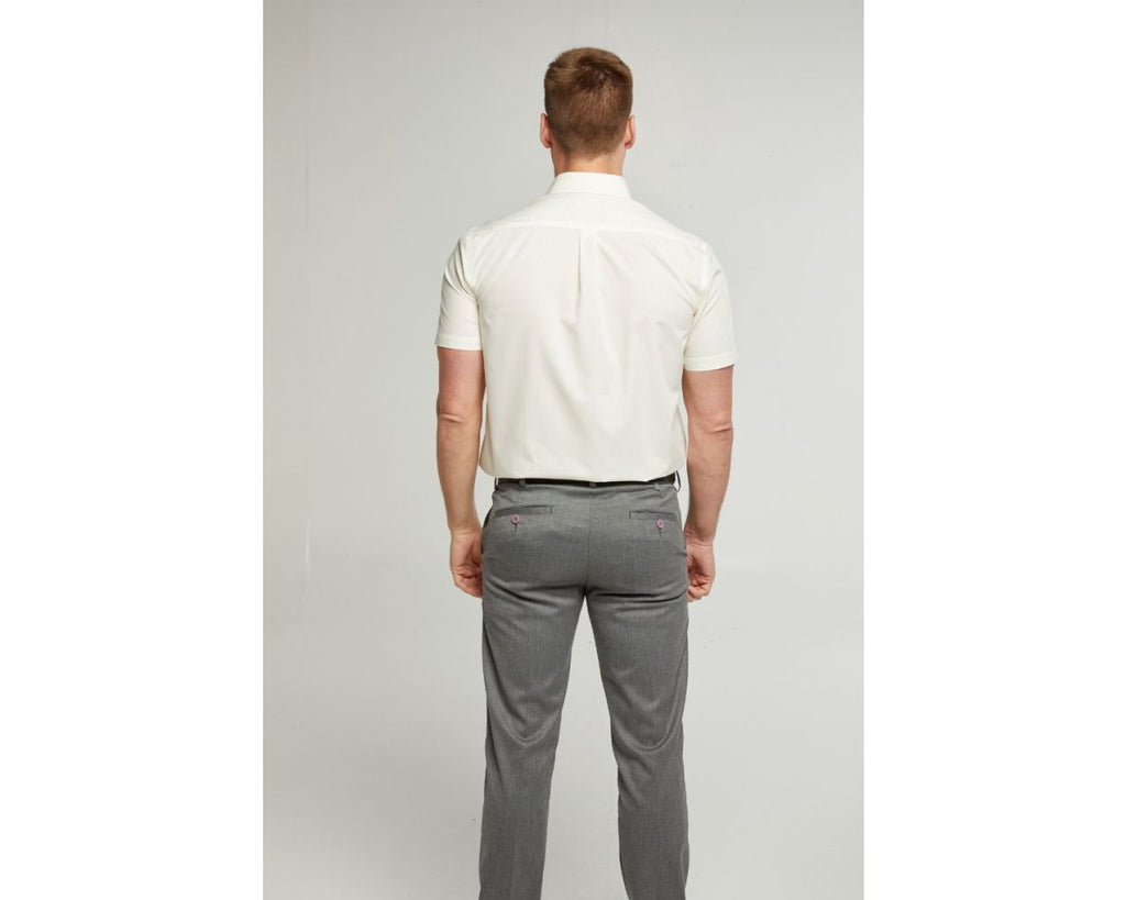 King Size Classic Easy Care Short Sleeve Shirt -Cream