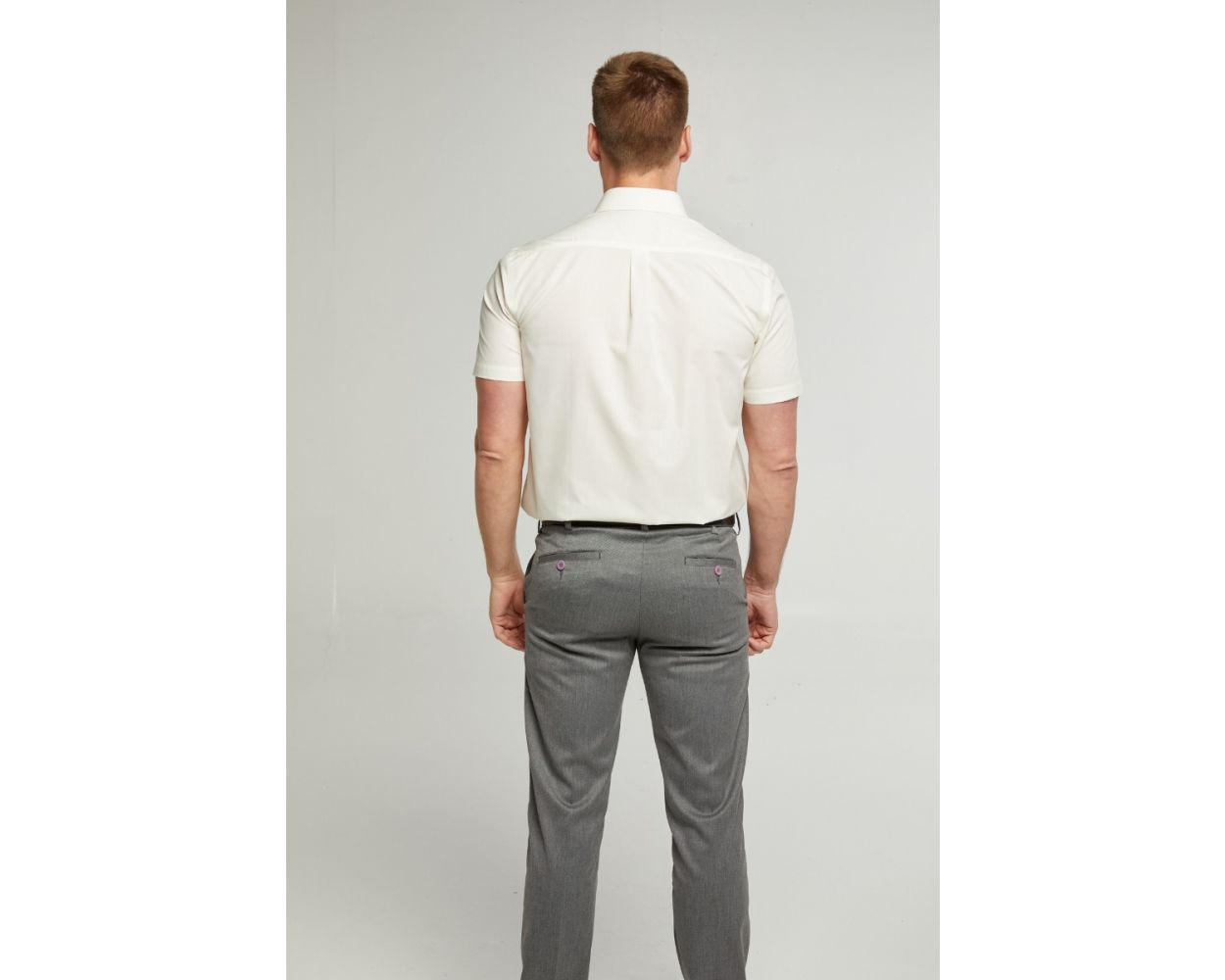 King Size Classic Easy Care Short Sleeve Shirt -Cream