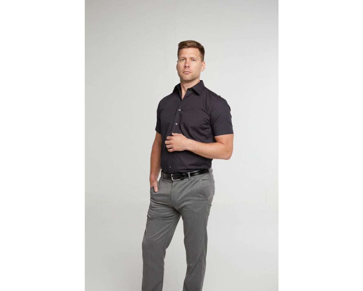 Classic Easy Care Short Sleeve Shirt - Black