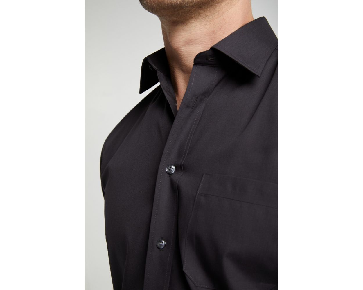 King Size Classic Easy Care Short Sleeve Shirt - Black