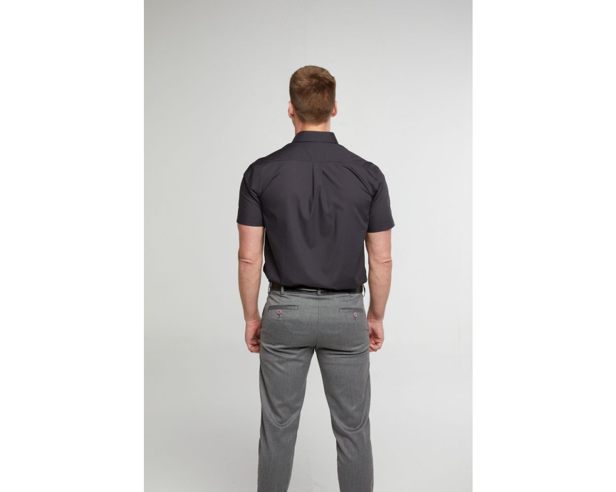 King Size Classic Easy Care Short Sleeve Shirt - Black