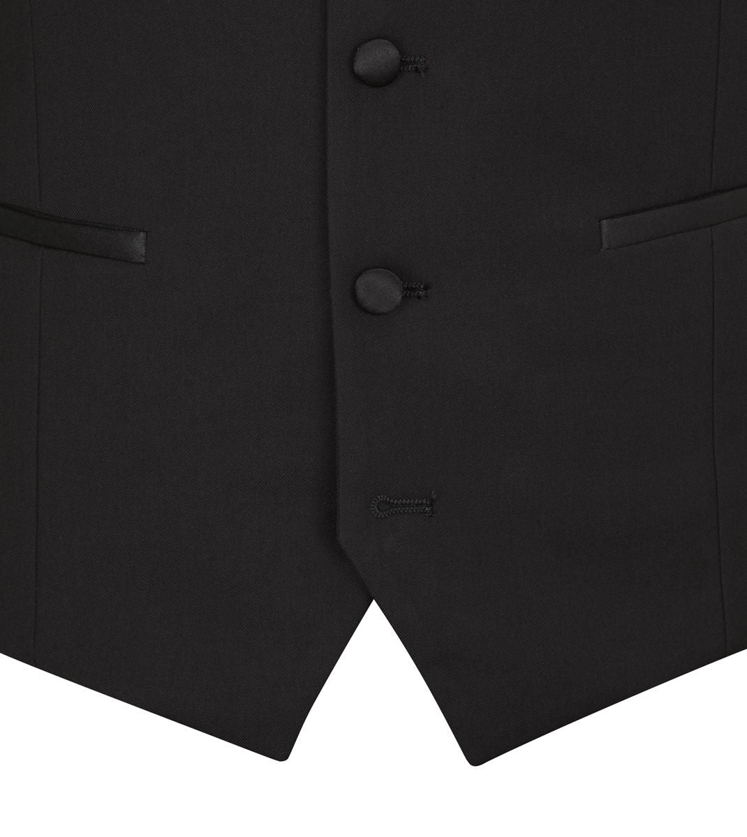 Sinatra Black Scoop Tuxedo Waistcoat