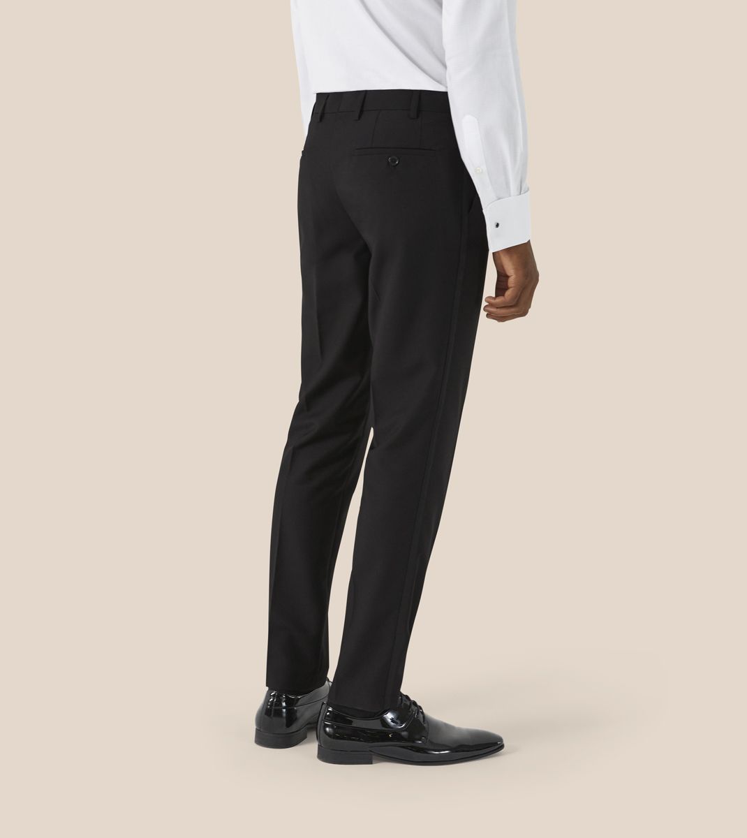 Sinatra Tailored Black Dinner Trousers with Satin Stripe