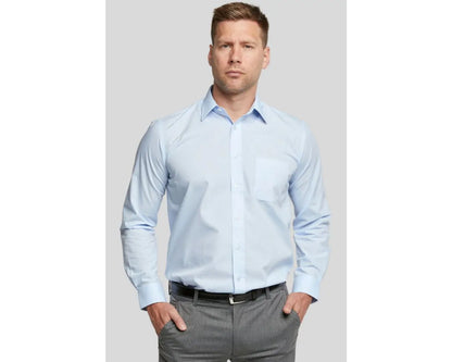 King Sze Classic Easy Care Long Sleeve Shirt - Glacier