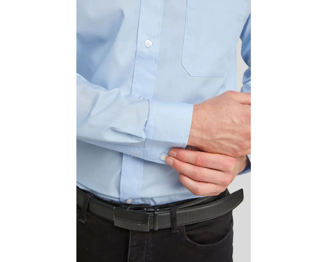 King Sze Classic Easy Care Long Sleeve Shirt - Glacier