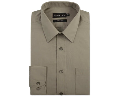 King Sze Classic Easy Care Long Sleeve Shirt - Khaki