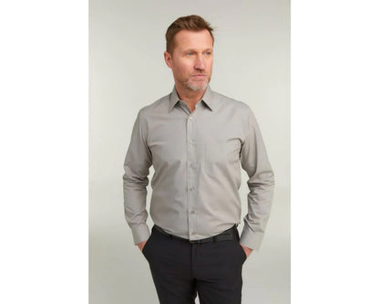 King Sze Classic Easy Care Long Sleeve Shirt - Khaki