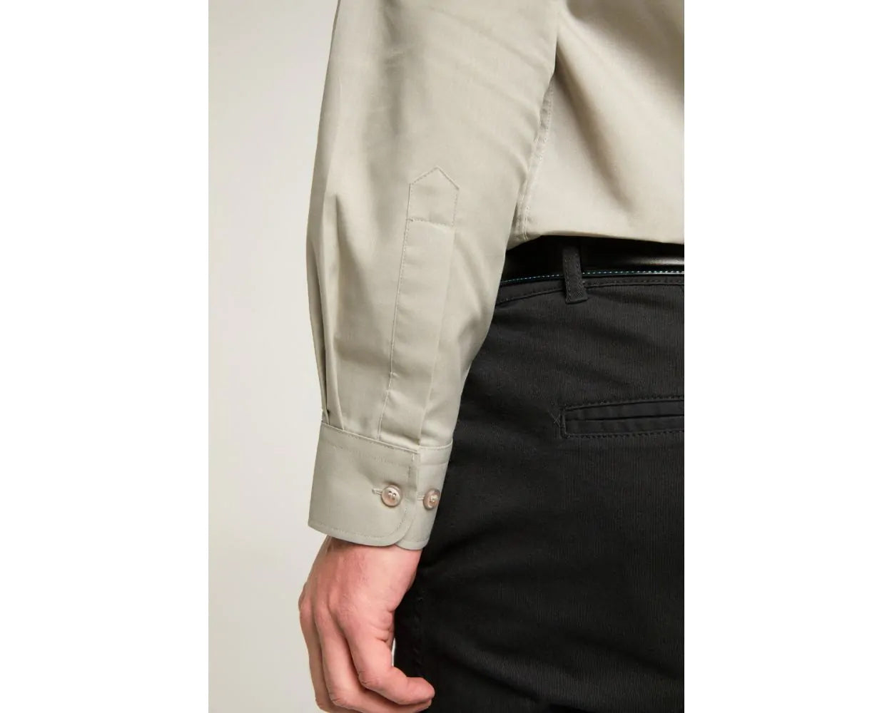 King Sze Classic Easy Care Long Sleeve Shirt - Khaki