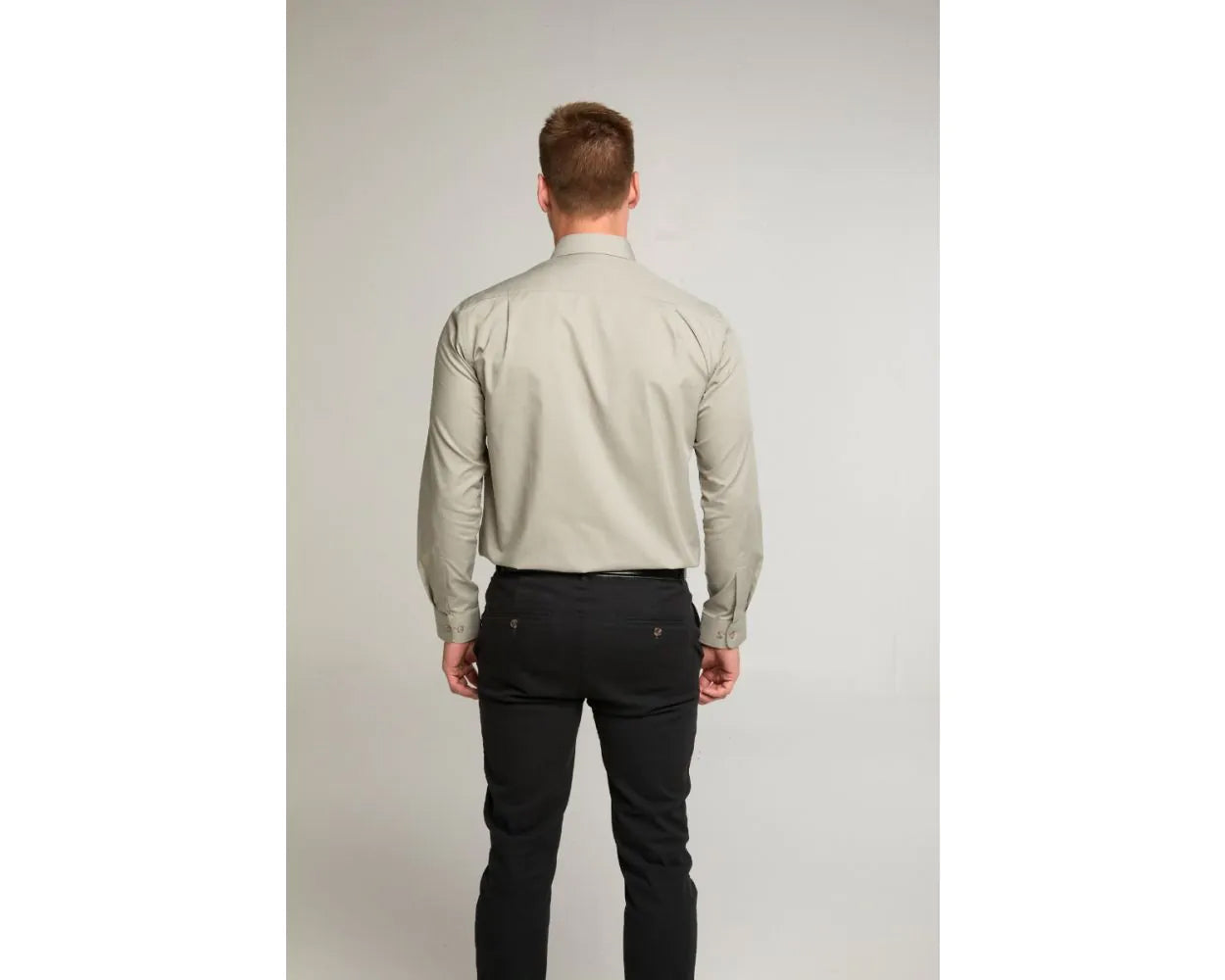 King Sze Classic Easy Care Long Sleeve Shirt - Khaki