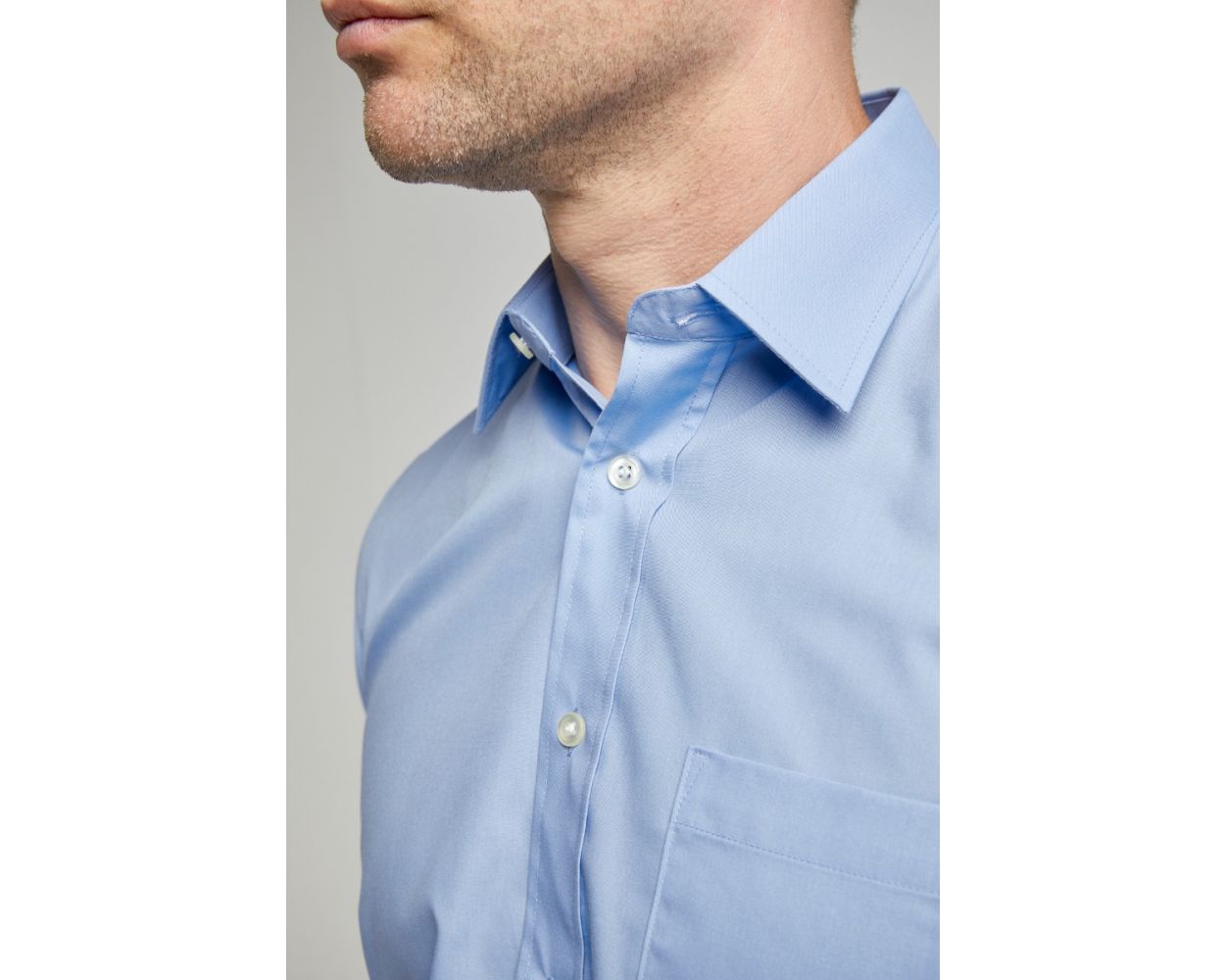 King Sze Classic Easy Care Long Sleeve Shirt - Cornflower