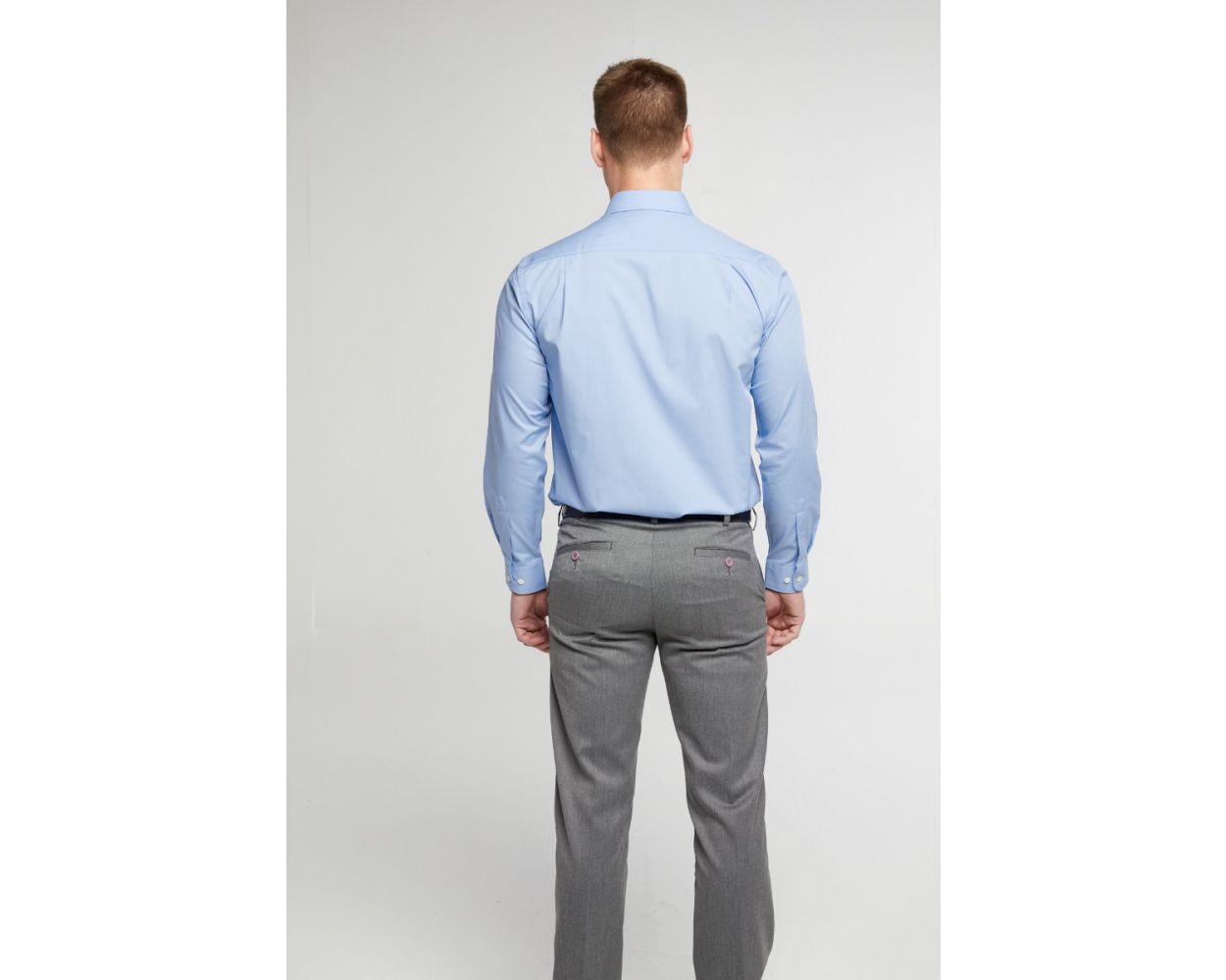 King Sze Classic Easy Care Long Sleeve Shirt - Cornflower