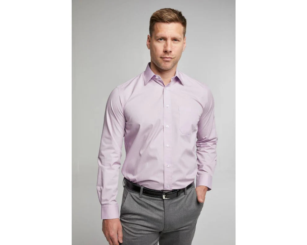 King Sze Classic Easy Care Long Sleeve Shirt - Lilac