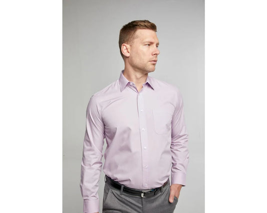 King Sze Classic Easy Care Long Sleeve Shirt - Lilac