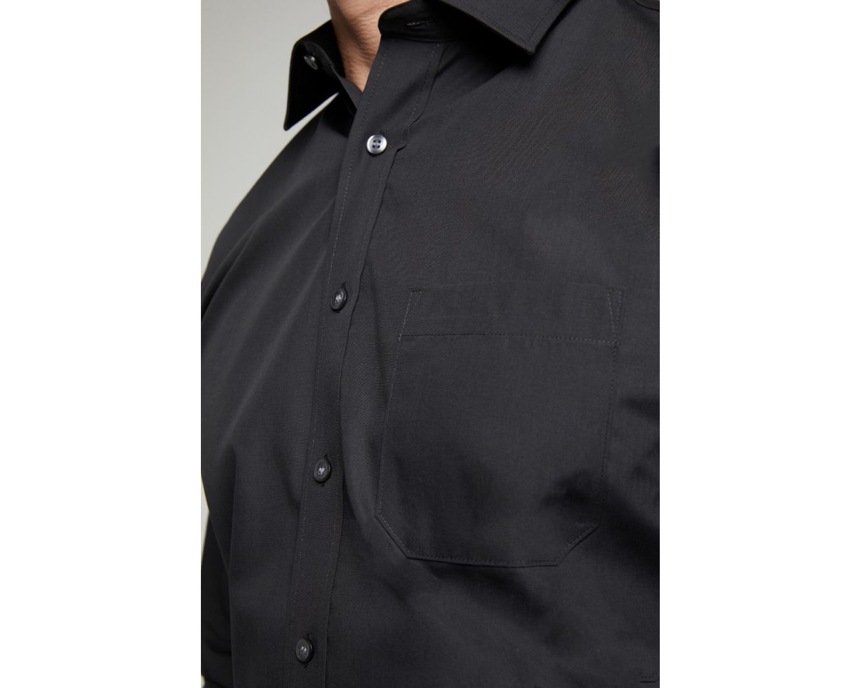 King Sze Classic Easy Care Long Sleeve Shirt - Black