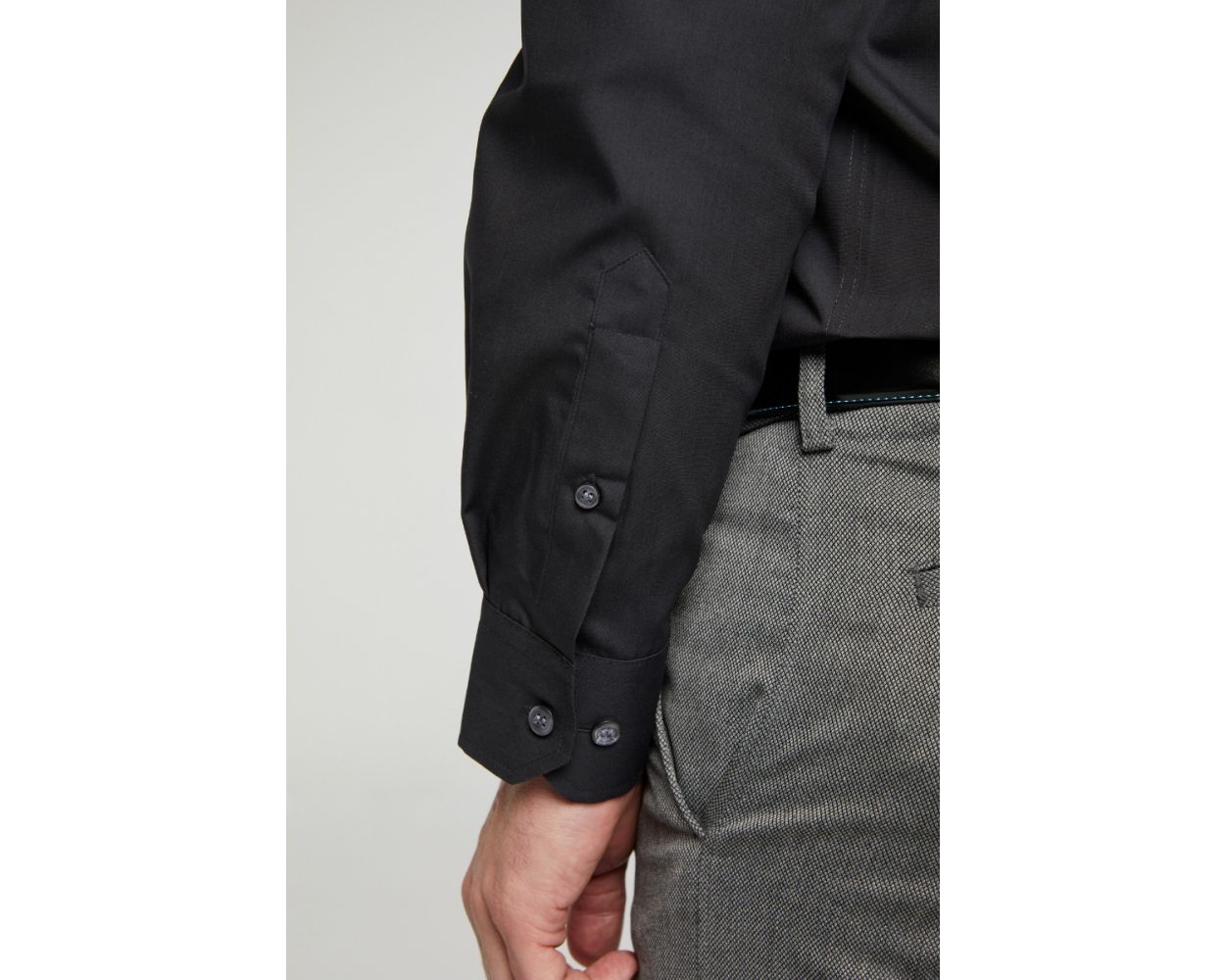 King Sze Classic Easy Care Long Sleeve Shirt - Black