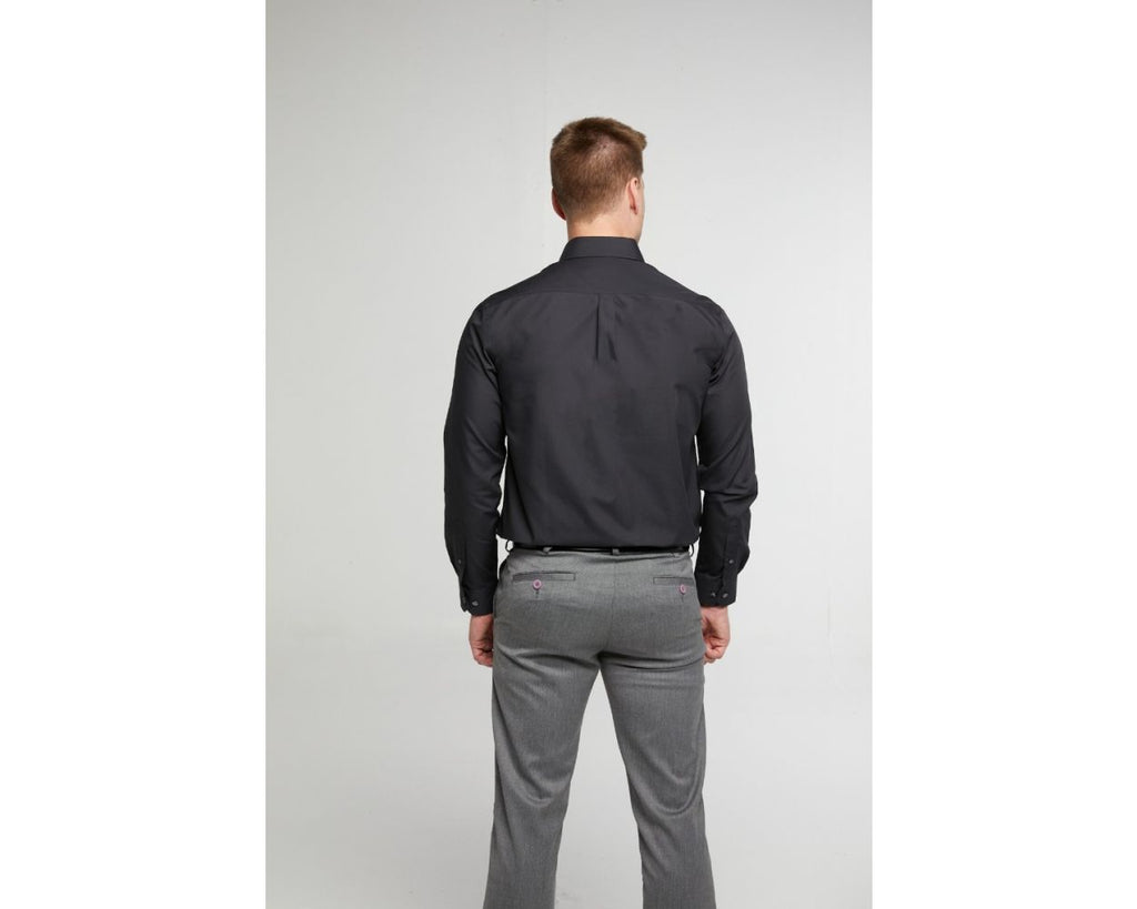 King Sze Classic Easy Care Long Sleeve Shirt - Black