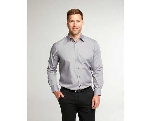 Classic Easy Care Long Sleeve Shirt - Silver