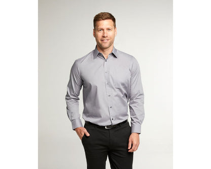 King Sze Classic Easy Care Long Sleeve Shirt - Silver