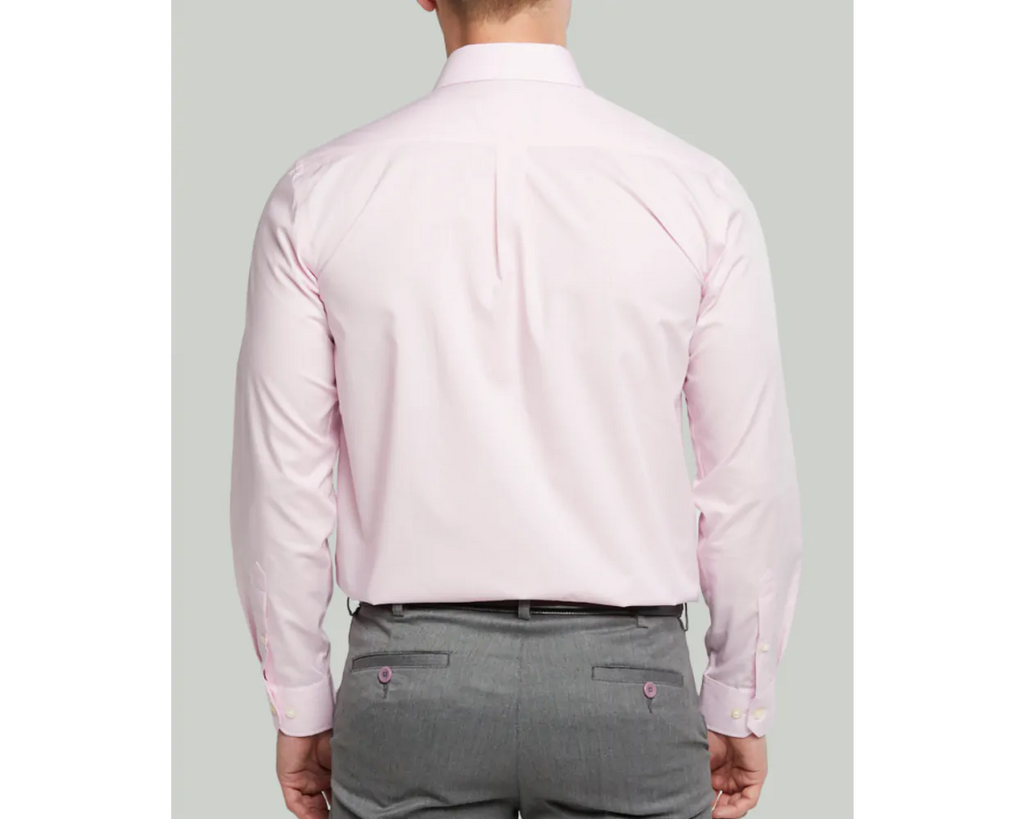 King Size Cotton-Rich Non Iron Long Sleeve Shirt - New Pink