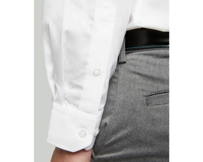 Cotton-Rich Non Iron Long Sleeve Shirt - White