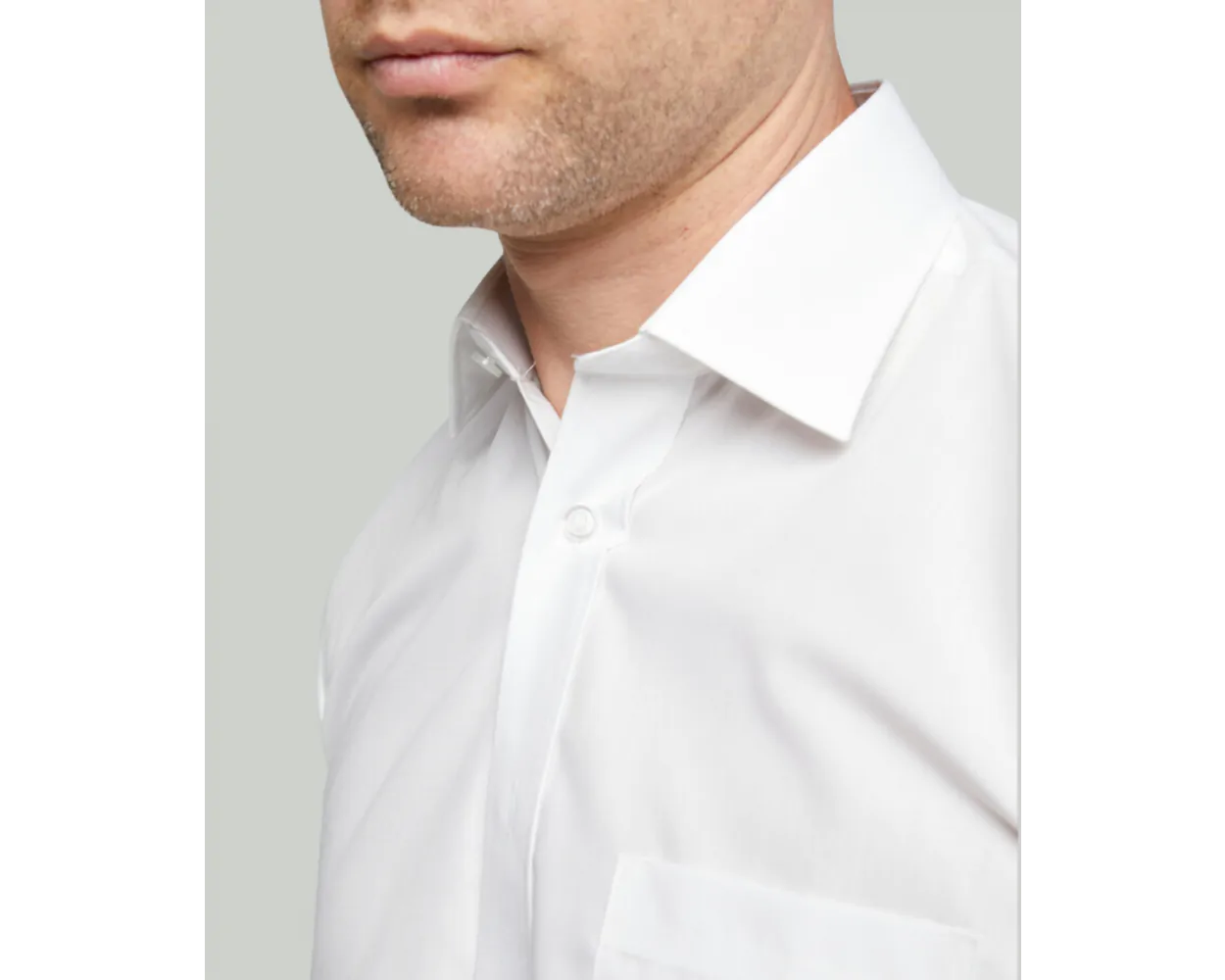 Cotton-Rich Non Iron Long Sleeve Shirt - White