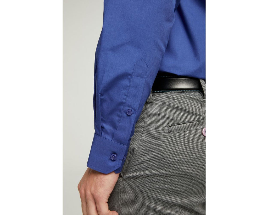 King Size Cotton-Rich Non Iron Long Sleeve Shirt - Royal Blue