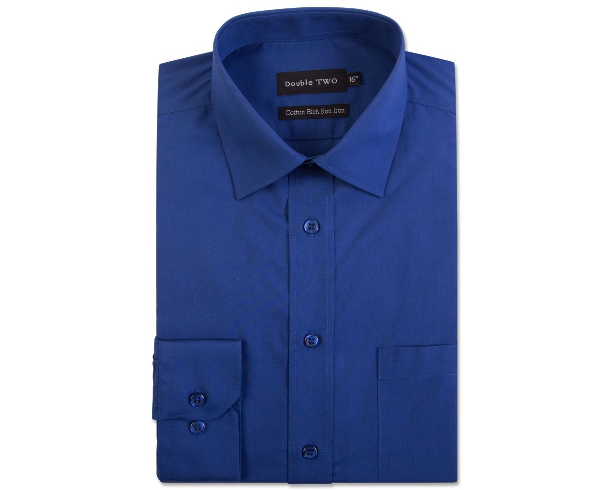 King Size Cotton-Rich Non Iron Long Sleeve Shirt - Royal Blue