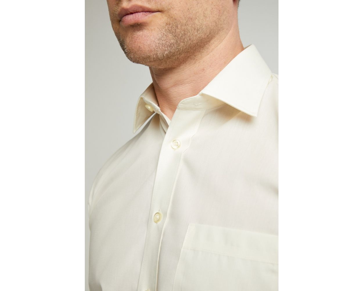 King Sze Classic Easy Care Long Sleeve Shirt - Cream