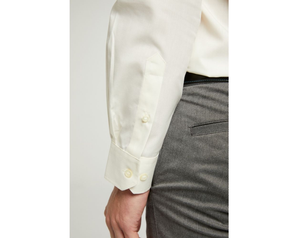 King Sze Classic Easy Care Long Sleeve Shirt - Cream