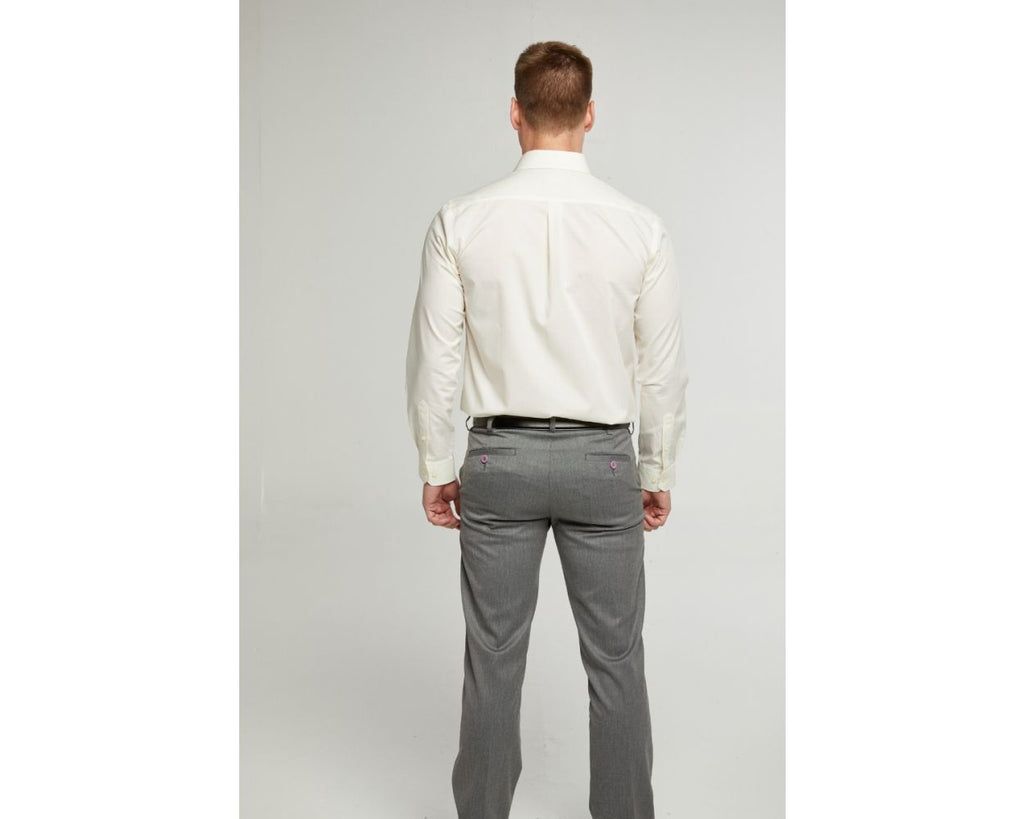 King Sze Classic Easy Care Long Sleeve Shirt - Cream