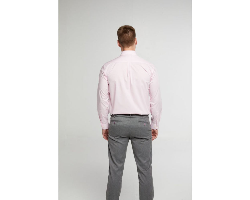 Cotton-Rich Non Iron Long Sleeve Shirt - New Pink