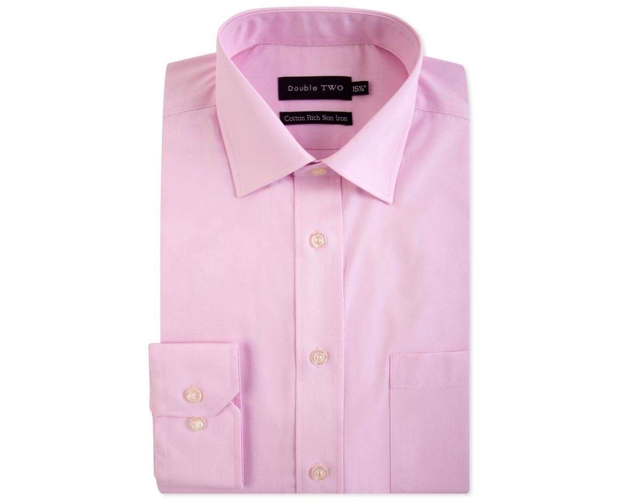 King Size Cotton-Rich Non Iron Long Sleeve Shirt - New Pink