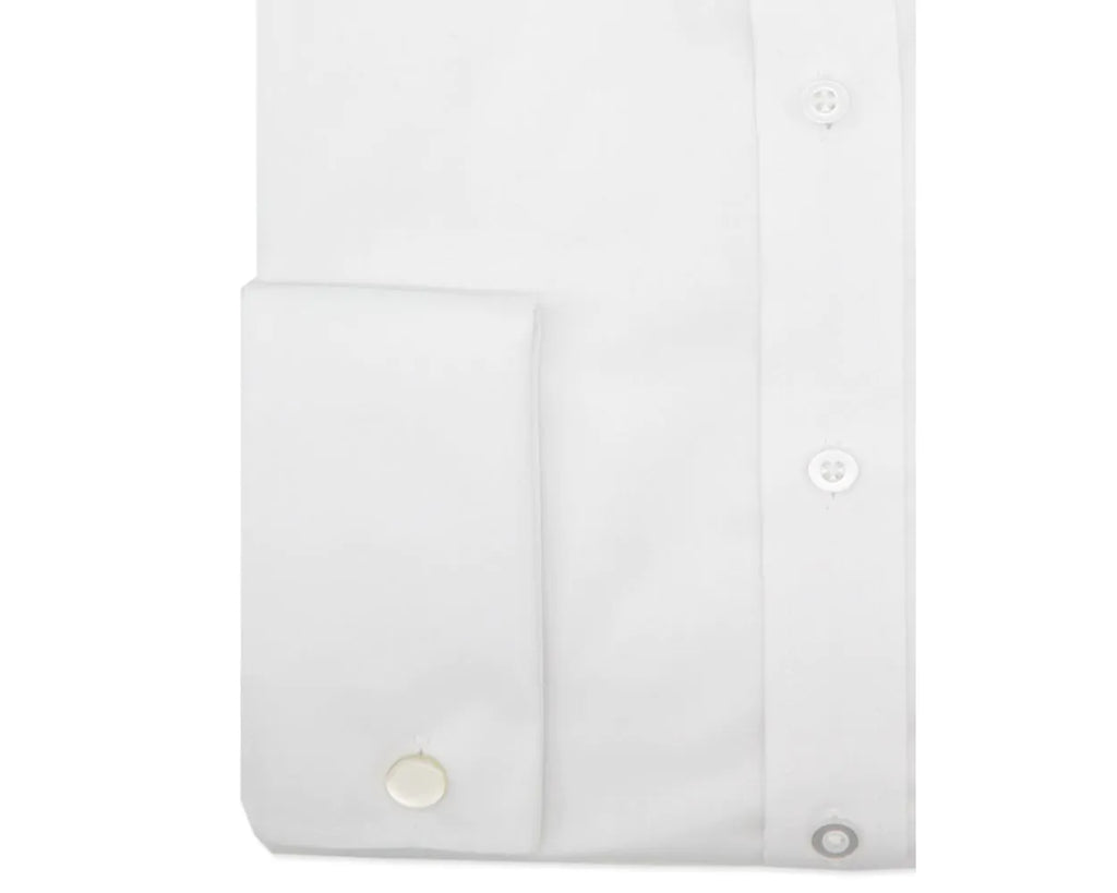 Paradigm Non-Iron Pure Cotton Twill Shirt - Double Cuff - White