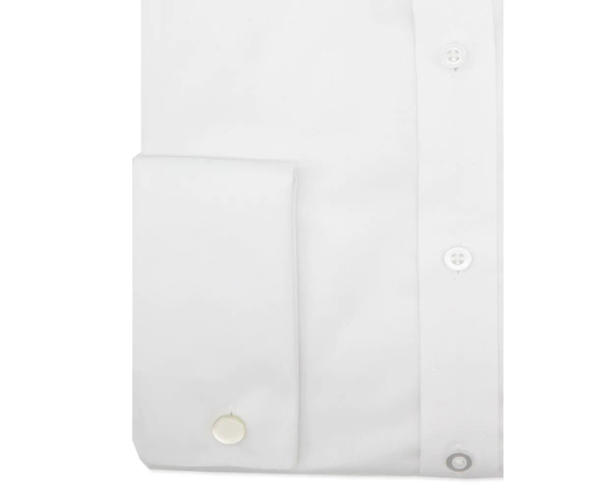 KING SIZE - Paradigm Non-Iron Pure Cotton Twill Shirt - Double Cuff - White