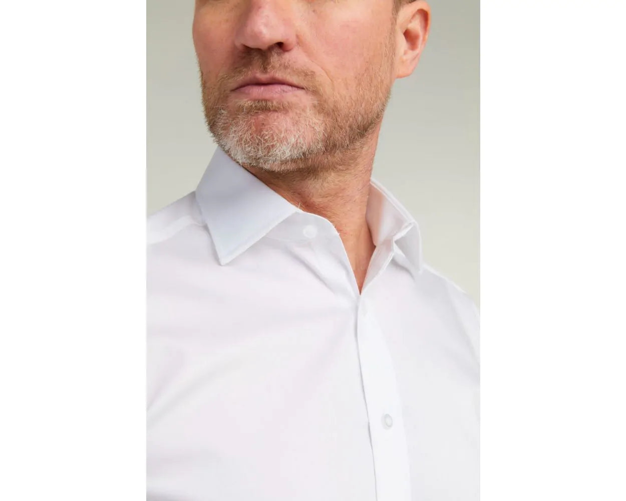 KING SIZE - Paradigm Non-Iron Pure Cotton Twill Shirt - Double Cuff - White