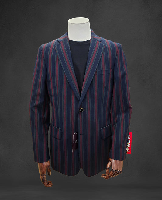 Richmond Striped Boating Blazer - Navy
