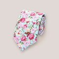 Beautiful Floral Cotton Tie - Sky 4048/5