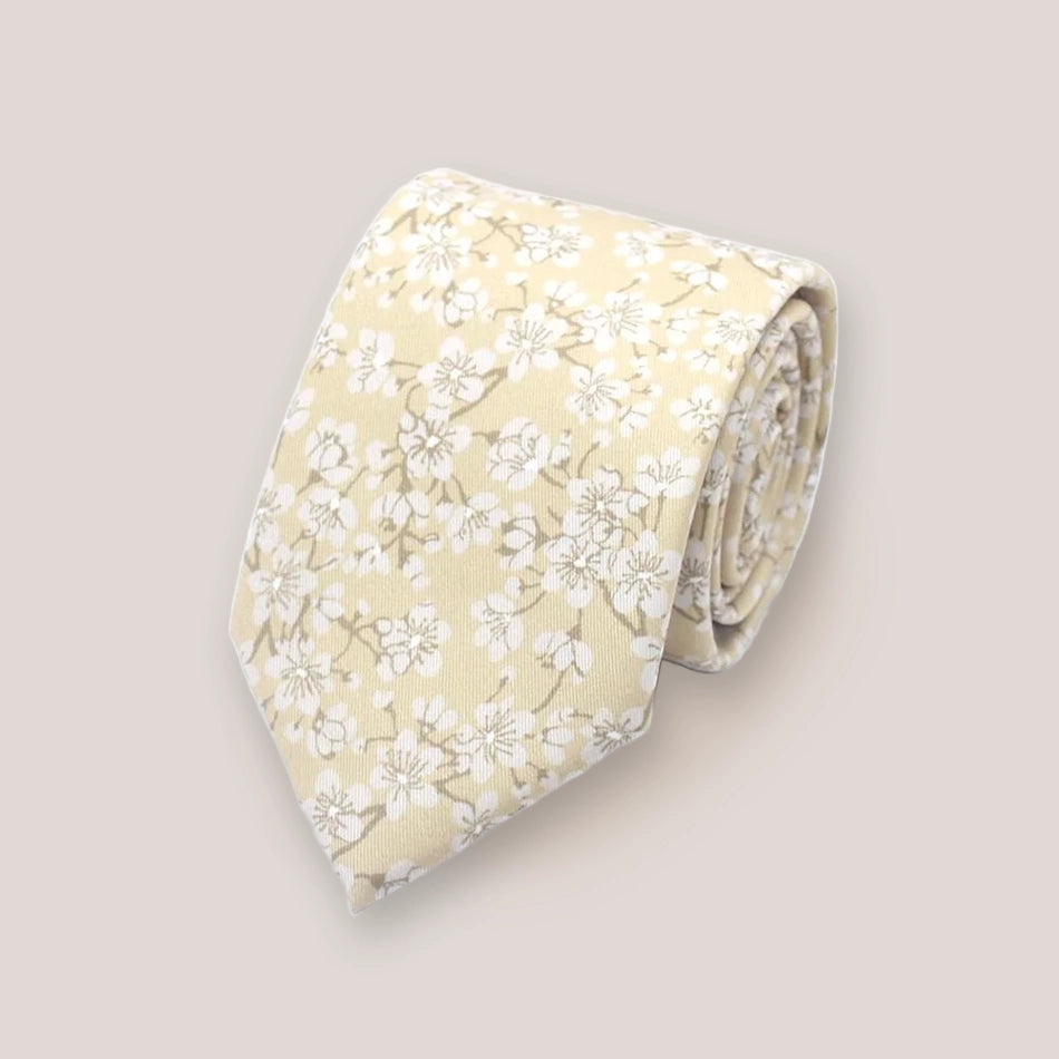 Blossom Printed Tie - Champagne 4058/2