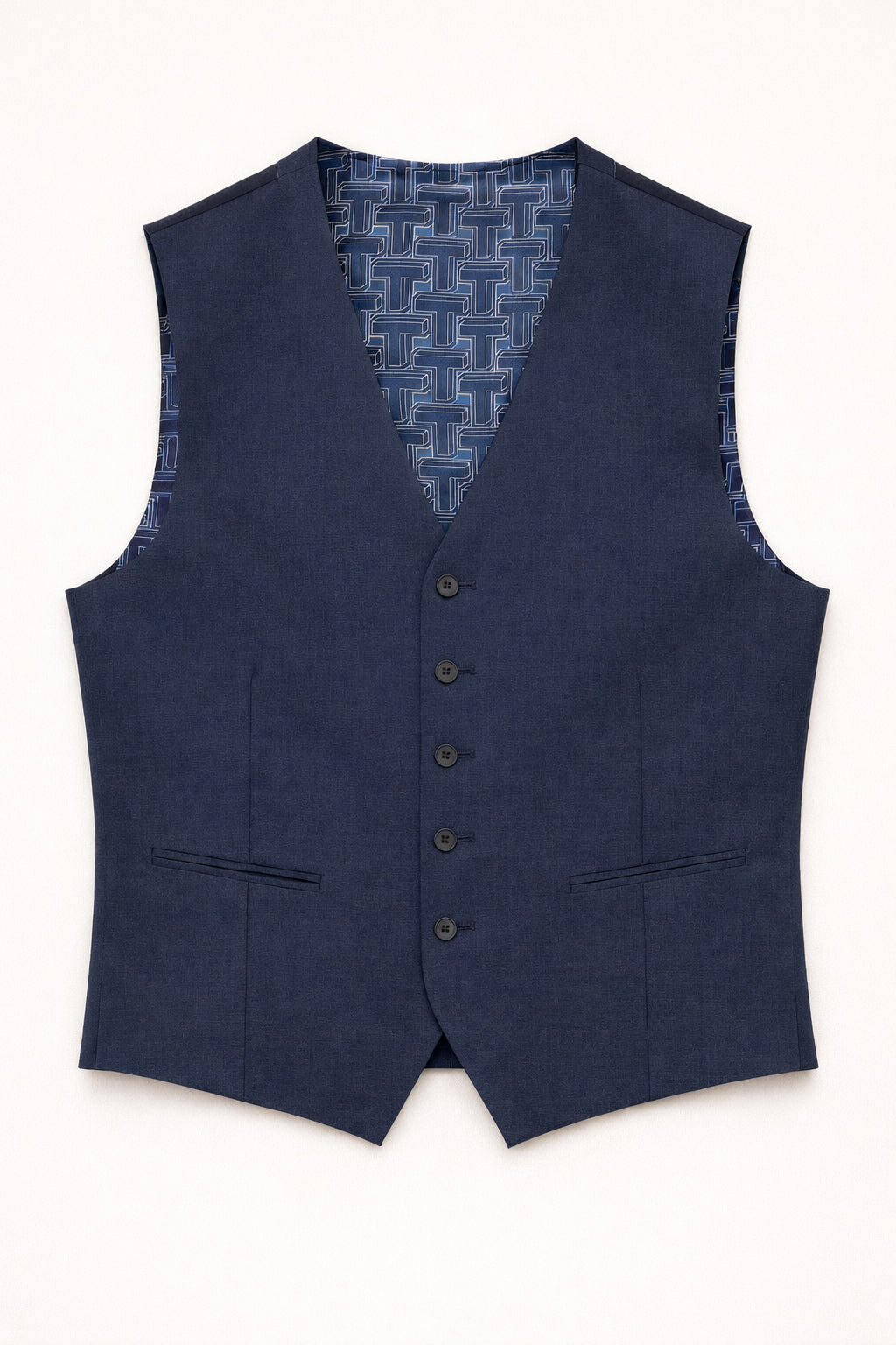 Ted Baker Slim Fit Panama Blue Suit Waistcoat