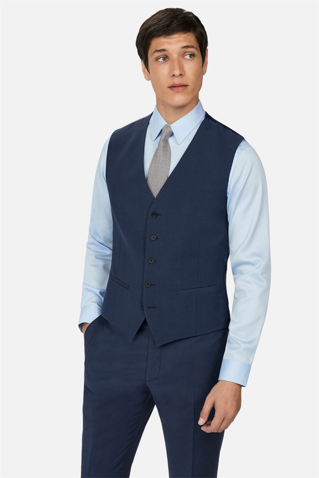 Ted Baker Slim Fit Panama Blue Suit Waistcoat