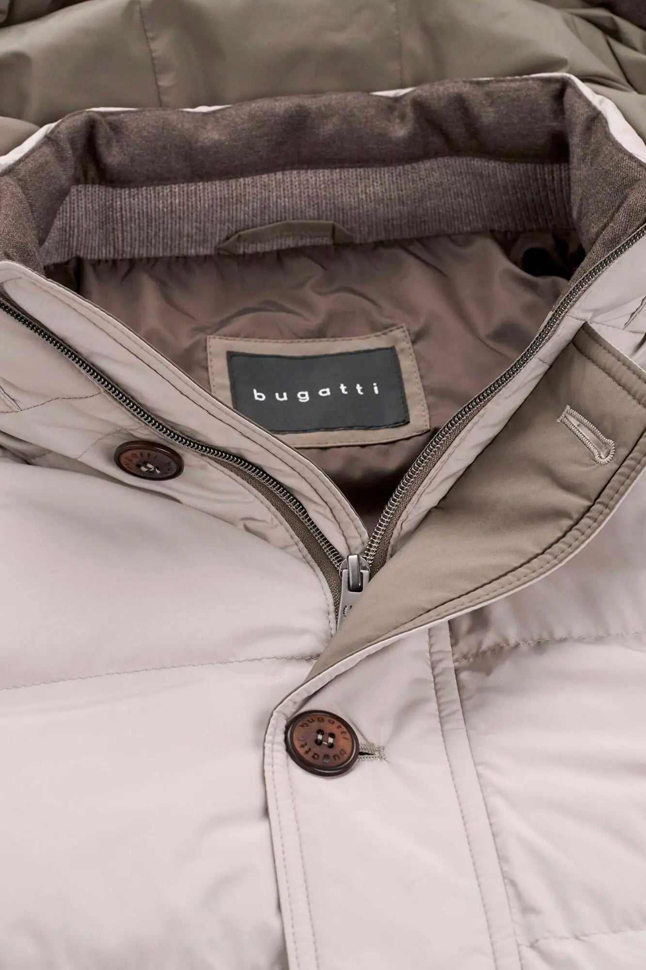 Bugatti Quilted & Knit Hybrid Jacket - Beige