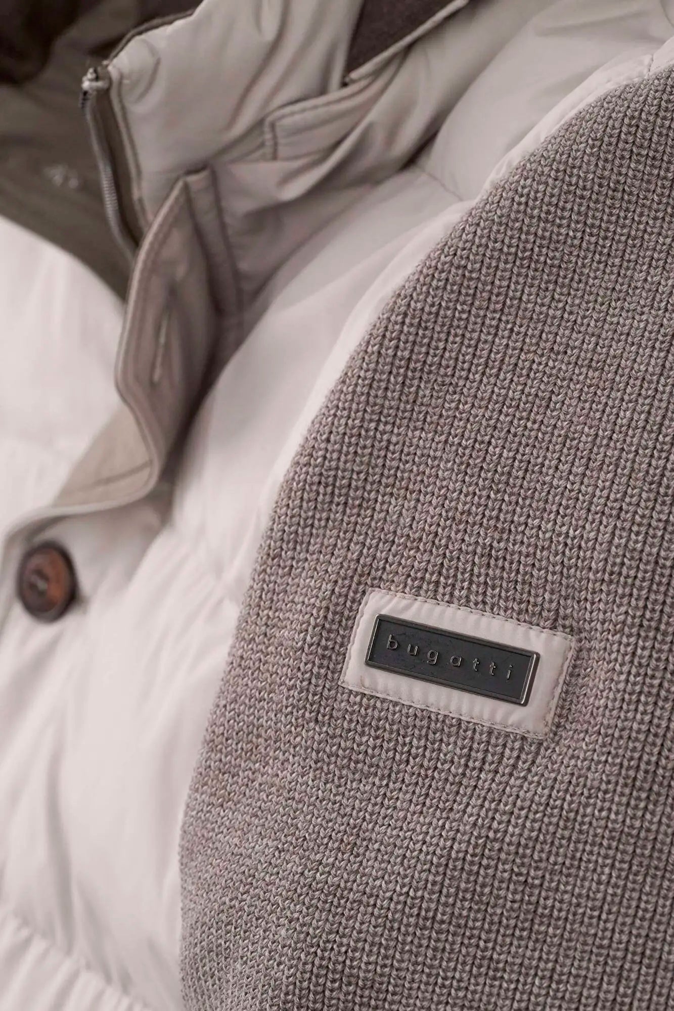 Bugatti Quilted & Knit Hybrid Jacket - Beige