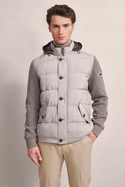 Bugatti Quilted & Knit Hybrid Jacket - Beige