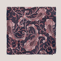 Leafy Paisley Hankie - Dusky Rose on Navy 1699/7