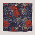 Large Floral Hankie - Multi on Navy 1901/4