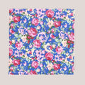 Beautiful Floral Cotton Hankie - Pink on Blue 4048/4