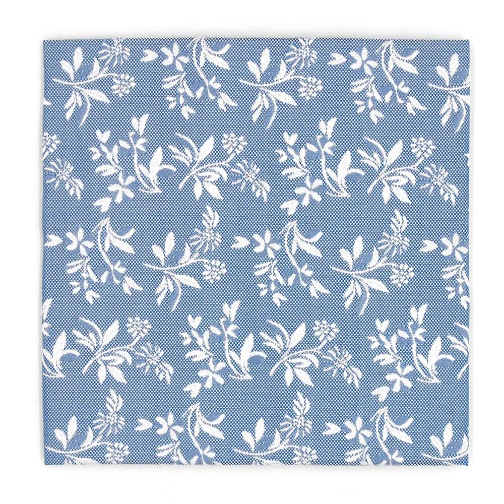 Classic Floral Silk Hankie - Sky 7101/4
