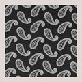 Classic Paisley Silk Hankie - Black 7102/1