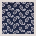 Classic Paisley Silk Hankie - Navy 7102/3