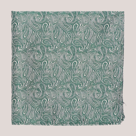Wedding Paisley Hankie - Bottle Green 8008/4
